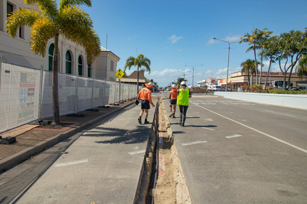 Underground services along Herbert Street in Bowen for the Beautiful Bowen project 