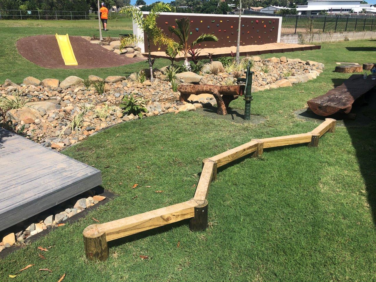 balance beam school learning spaces by North Queensland Landscaping Team PW Landscapes